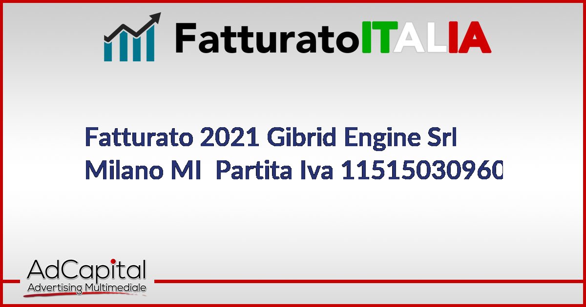 Fatturato 2021 Gibrid Engine Srl Milano MI Partita Iva 11515030960